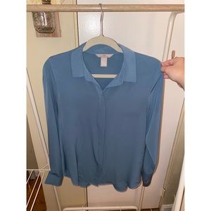 Woven Teal Blouse